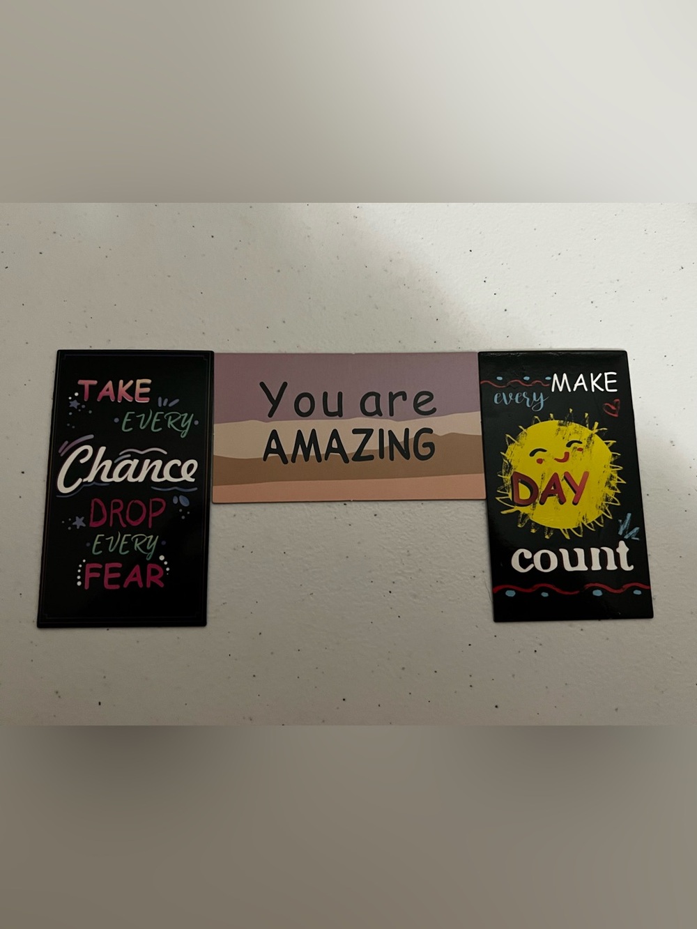 Three piece inspirational magnet set